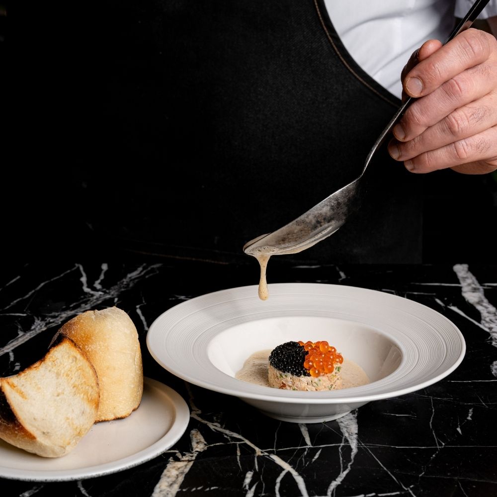 dining at Garcon Bleu Restaurant food