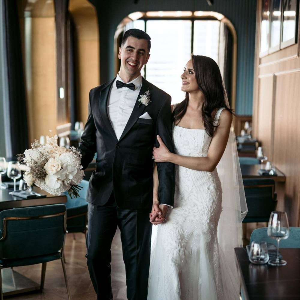 Wedding couple at Garcon Bleu